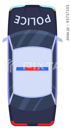 Police car top view. Patrol officer auto Police car top view. Patrol officer auto 93737105