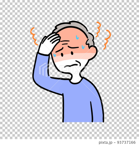 An elderly man who seems to have a high fever An elderly man who seems to have a high fever 93737166
