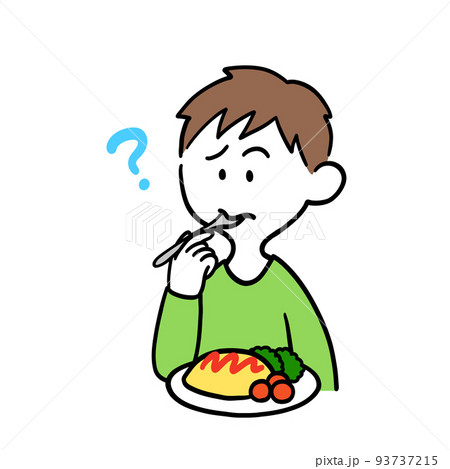 味がわからなくなってしまった男性 味がわからなくなってしまった男性 93737215