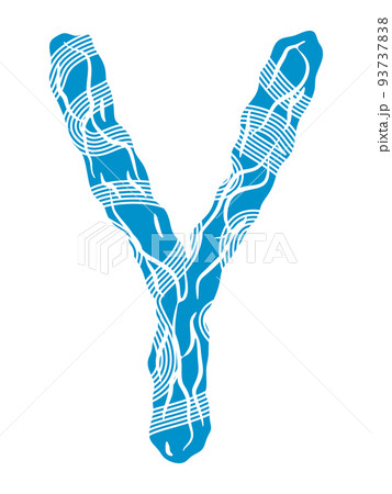 Blue decorative font isolated on white background.Uppercase vector letter. Blue decorative font isolated on white background.Uppercase vector letter. 93737838