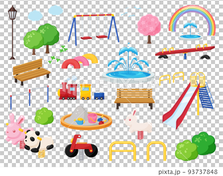 公園の遊具_イラスト素材セット 93737848