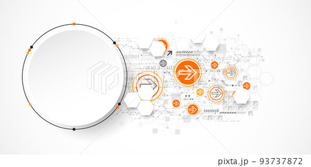 Abstract color digital communication technology background. Vector illustration 93737872