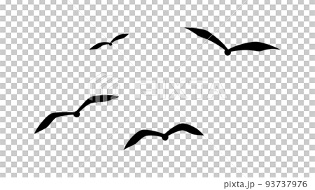 從正面看到的一群飛鳥_剪影素材 從正面看到的一群飛鳥_剪影素材 93737976