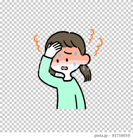A girl who seems to have a high fever A girl who seems to have a high fever 93738059