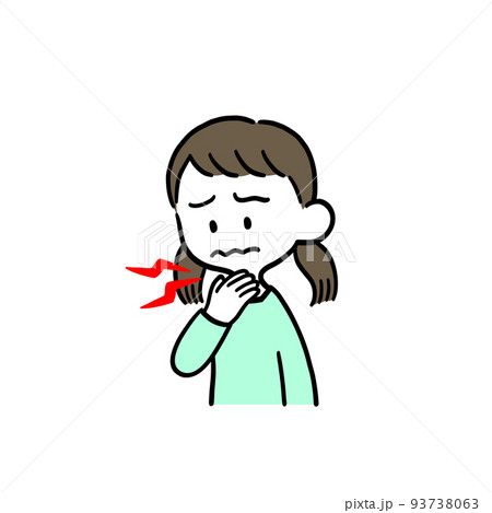 喉が痛そうな女の子 喉が痛そうな女の子 93738063