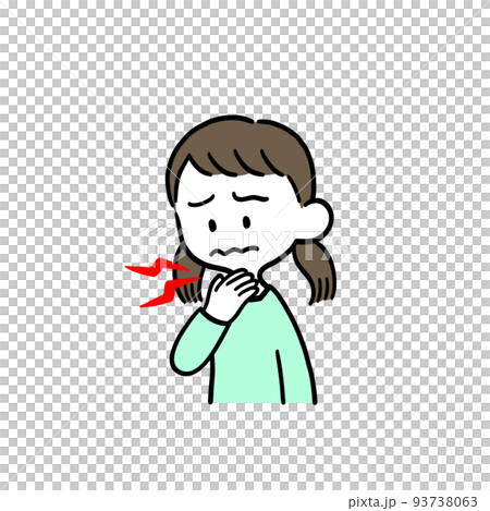 喉が痛そうな女の子 喉が痛そうな女の子 93738063