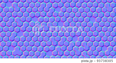 Normal map of uneven honeycomb simple seamless pattern with hollows 93738305