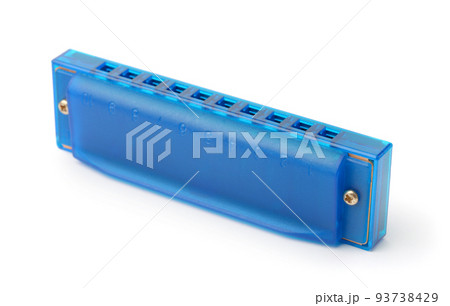 Blue plastic harmonica 93738429