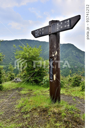 西丹沢のサンショウバラの丘山頂より不老山を望む 93741252
