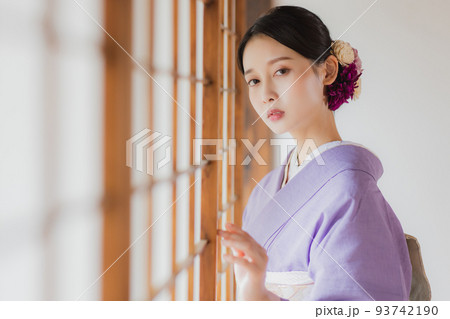 紫色の色無地 着物 紫色の色無地 着物 93742190