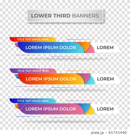 Lower third banner. tv, bars, set. streaming video. breaking news,sport news, interface, design template. Vector illustration 93743490