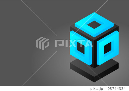 Server. Digital space. Data storage. Data center. Big Date. Conceptual illustration, data flow 93744324
