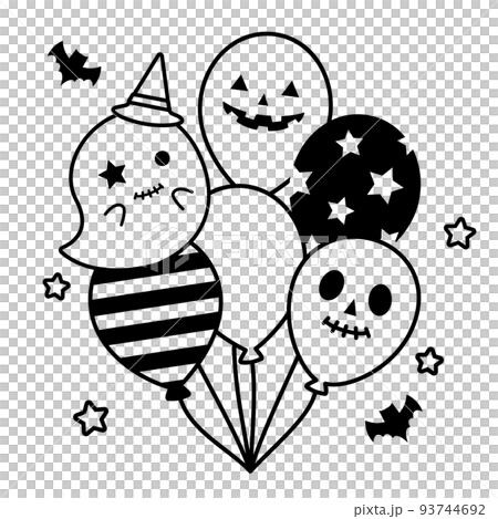 著色 / 可愛的萬聖節幽靈氣球 93744692