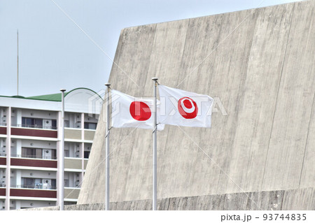 沖縄の市町村旗と国旗 沖縄の市町村旗と国旗 93744835