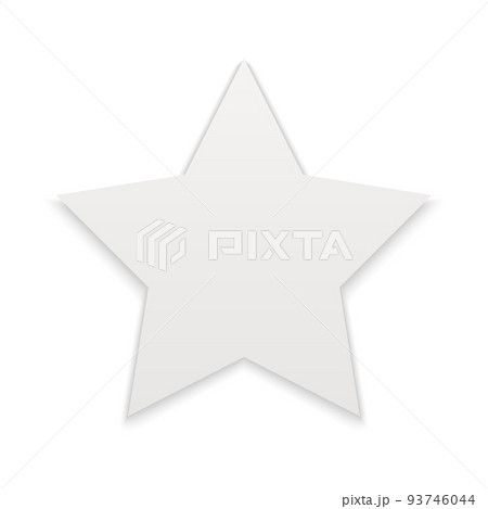 Realistic white classic five pointed star shape decorative design bauble insignia silhouette vector 93746044