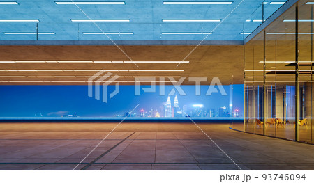 Modern glass wall commercial buildings exterior with citiscape view Modern glass wall commercial buildings exterior with citiscape view 93746094