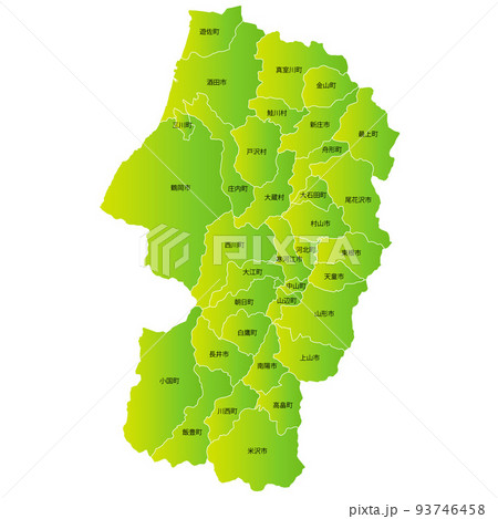 山形県と市町村地図