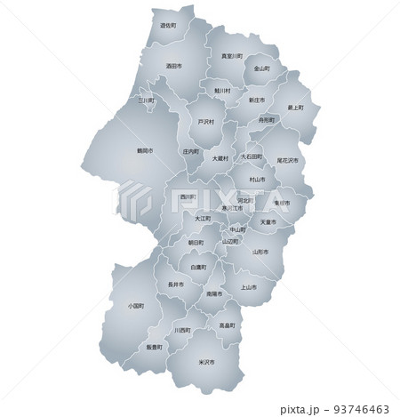 山形県と市町村地図 93746463