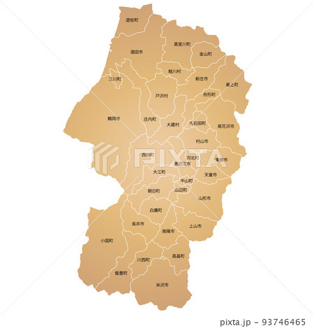 山形県と市町村地図 93746465