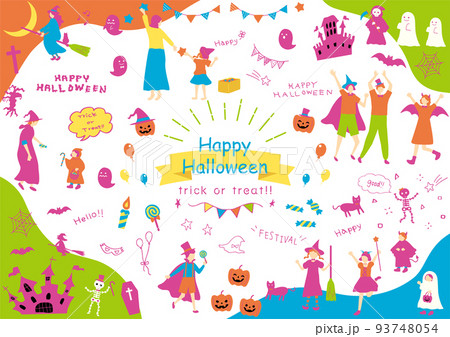 ハロウィンを楽しむ人達 ハロウィンを楽しむ人達 93748054