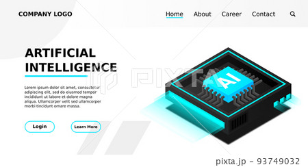 Artificial intelligence, AI web banner, isometric cloud computing concept, data mining, isometric, neural network, machine programming 93749032