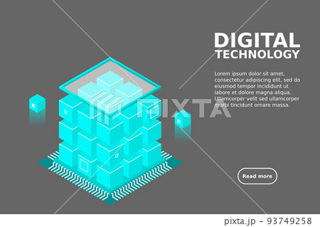 Isometric Digital Technology Web Banner. BIG DATA Machine Learning Algorithms. Analysis and Information Isometric Digital Technology Web Banner. BIG DATA Machine Learning Algorithms. Analysis and Information 93749258