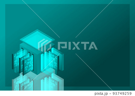 Data center isometric icon, database and cloud data storage concept, PCB slot, server room 93749259