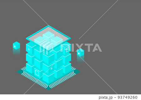 Isometric Digital Technology Web Banner. BIG DATA Machine Learning Algorithms. Analysis and Information 93749260