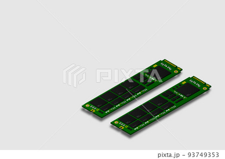 NVME Express M.2 memory realistic 3d isometric illustration, random access memory, personal computer hardware component NVME Express M.2 memory realistic 3d isometric illustration, random access memory, personal computer hardware component 93749353
