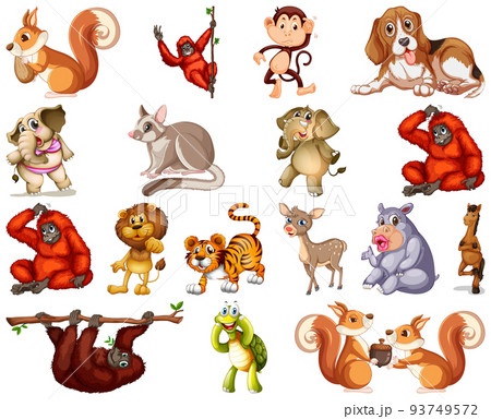 Set of animal cartoon character Set of animal cartoon character 93749572
