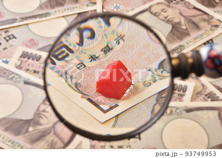 Houses and Japanese yen banknote Houses and Japanese yen banknote 93749953