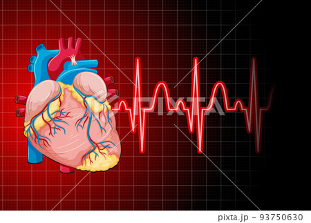 Heartbeat with heart rate graph 93750630