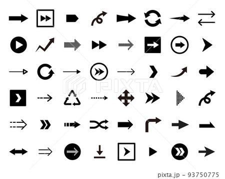 いろんなパターンの矢印セット 93750775