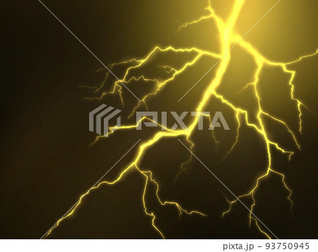 雷のエフェクト背景素材 93750945