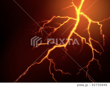 雷のエフェクト背景素材 93750946