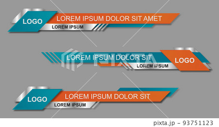 Modern geometric lower third banner template design. Colorful lower thirds set template vector Modern geometric lower third banner template design. Colorful lower thirds set template vector 93751123