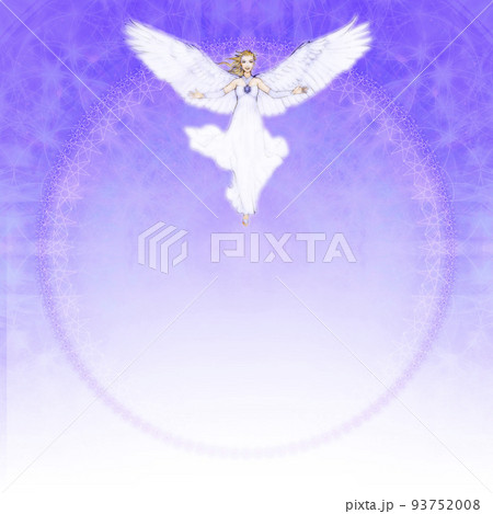 紫の星のリンクマンダラのグラデーションを背景に浮かぶ白い羽根とドレスの天使のイラスト素材 紫の星のリンクマンダラのグラデーションを背景に浮かぶ白い羽根とドレスの天使のイラスト素材 93752008