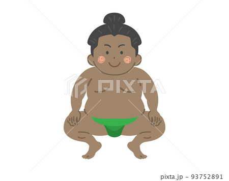 まわしを締めた、外国人力士のイラスト 93752891