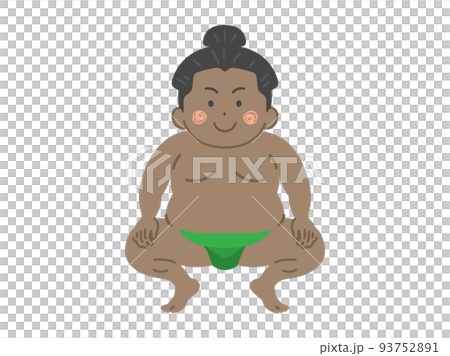 まわしを締めた、外国人力士のイラスト 93752891