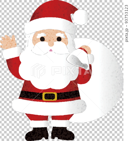 クリスマス　水彩　サンタクロース　サンタさん　サンタ　12月　男性　シニア　人物　イラスト素材 93753123