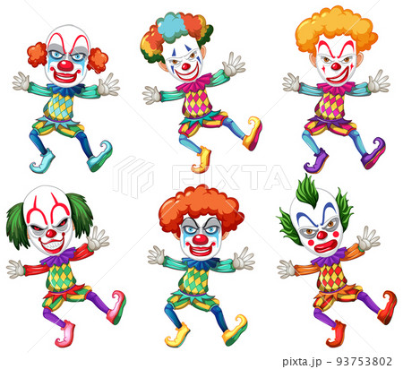 Set of clown cartoon character 93753802