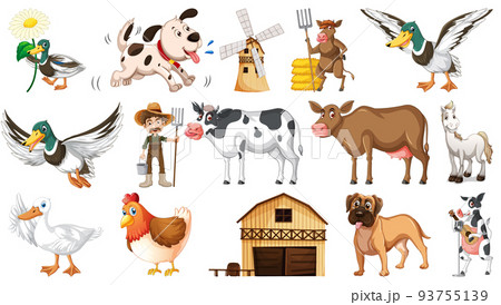 Farm animals and barn Farm animals and barn 93755139