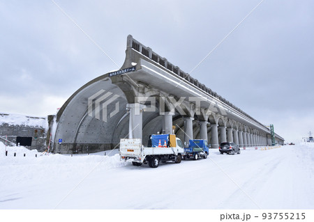 冬の北海道稚内市の風景 93755215