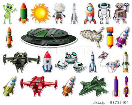 Sticker Set Outer Space Objects Astronauts Illustration Stock Vector by  ©interactimages 566762242