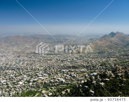 Exterior view to Taiz city from Al-Cahira fortress aka Cairo Castle at Taiz, Yemen Exterior view to Taiz city from Al-Cahira fortress aka Cairo Castle at Taiz, Yemen 93756475
