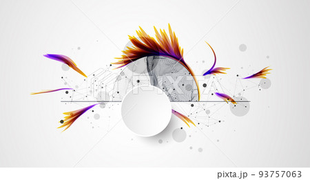 Trendy abstract wireframe background. Modern science or technology art elements. Surface illustration. Vector. Trendy abstract wireframe background. Modern science or technology art elements. Surface illustration. Vector. 93757063