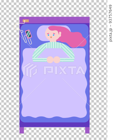 失眠的女人。失眠。沒有背景，沒有講話泡泡。 93757649