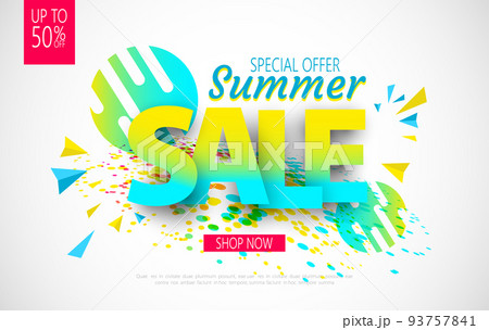 Summer Sale banner design for your business. Vector illustration. 93757841