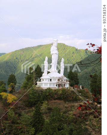 紅葉の白雲山と鳥居観音／埼玉県飯能市 93758354