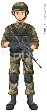 Soldier in uniform cartoon character 93758759